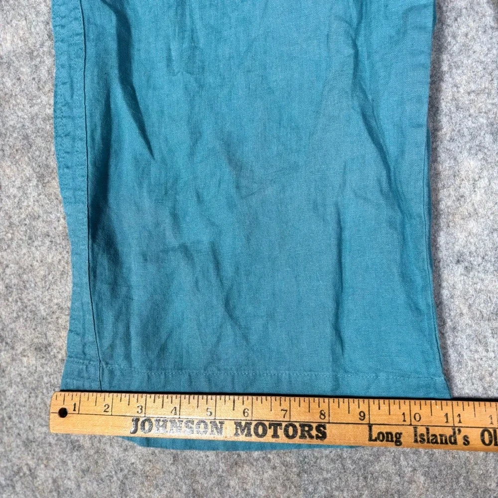 Quince Linen Wide Leg Pants Womens L Mineral Blue European Flax JDAVN01-18481